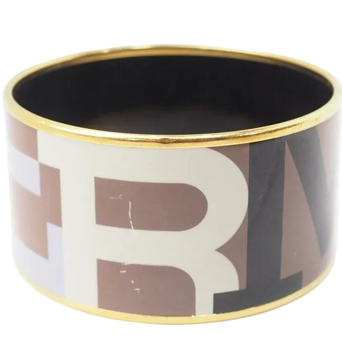 Bracelet Hermès manchette en émail multicolore - Castafiore