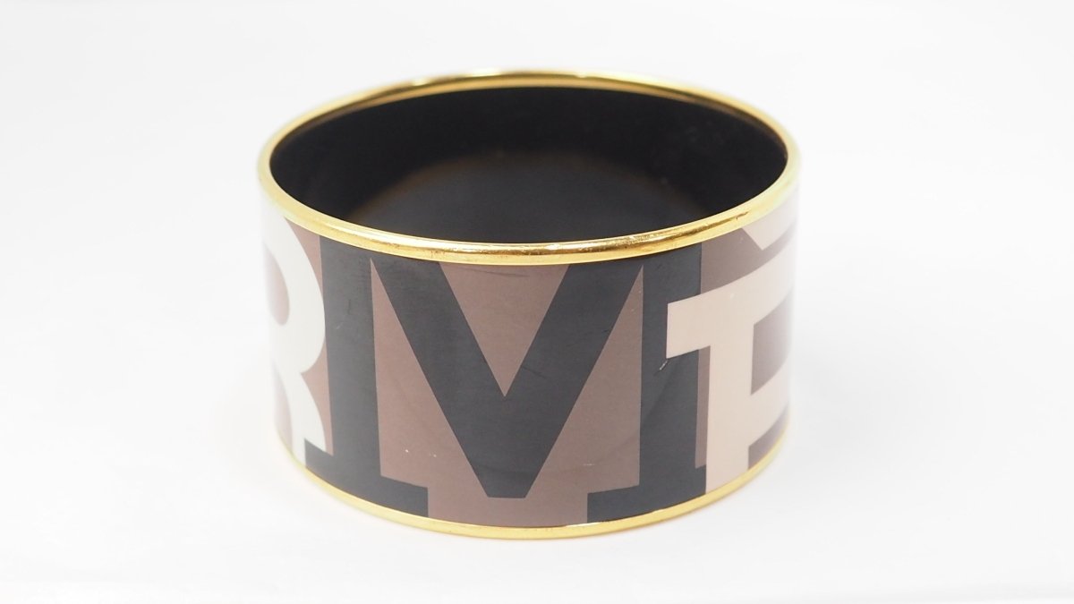 Bracelet Hermès manchette en émail multicolore - Castafiore