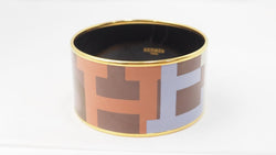 Bracelet Hermès manchette en émail multicolore - Castafiore