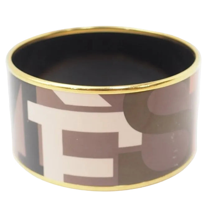 Bracelet Hermès manchette en émail multicolore - Castafiore