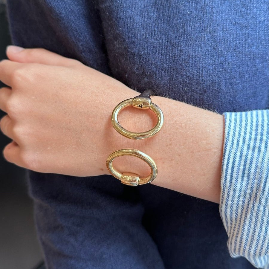 Bracelet HERMES "Nausicaa" en or jaune - Castafiore