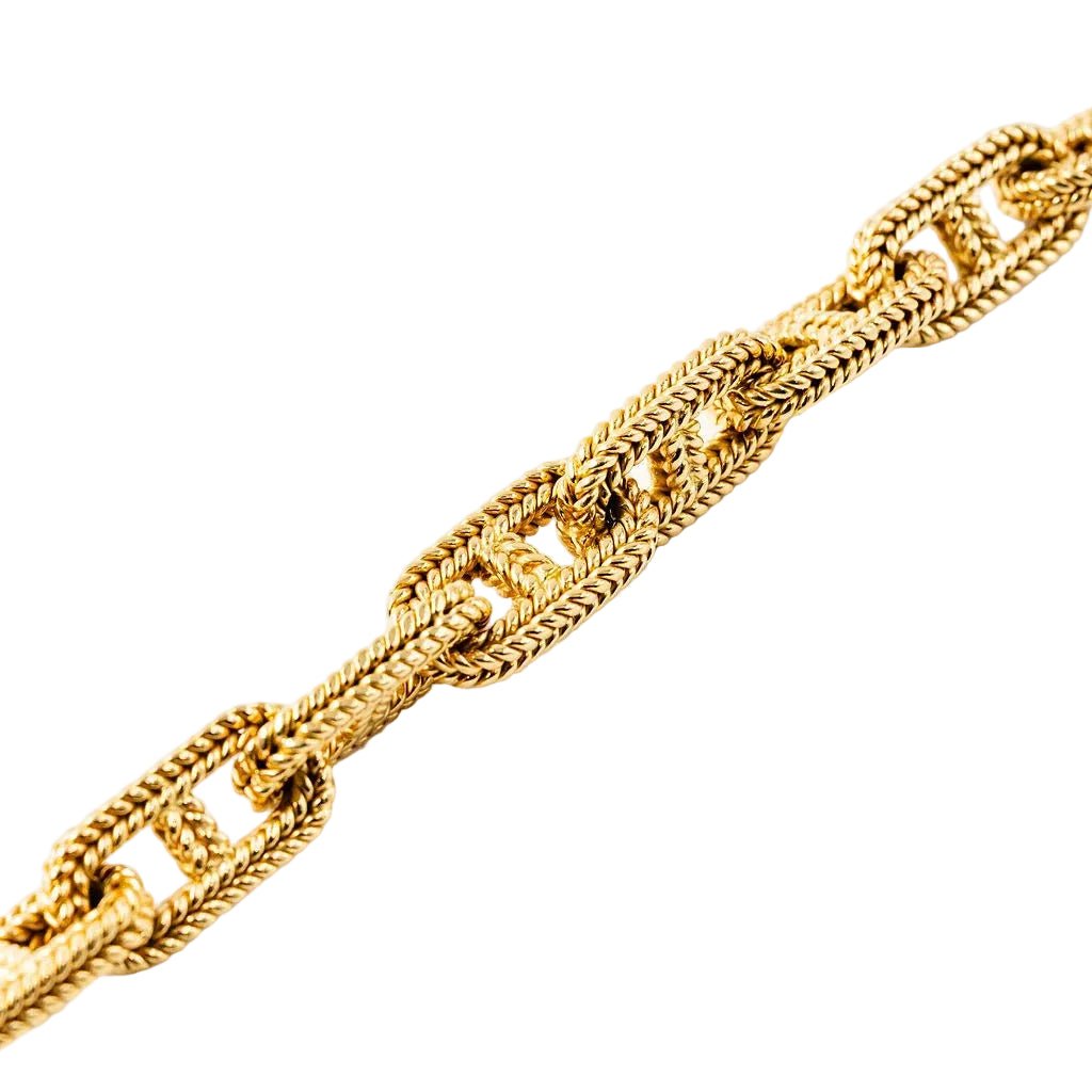 Bracelet HERMÈS par GEORGES LENFANT "Chaîne d'ancre Vendôme" en or jaune - Castafiore