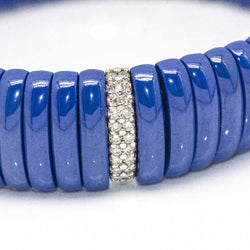 Bracelet JARRETIERE Céramique bleu et Diamants - Castafiore