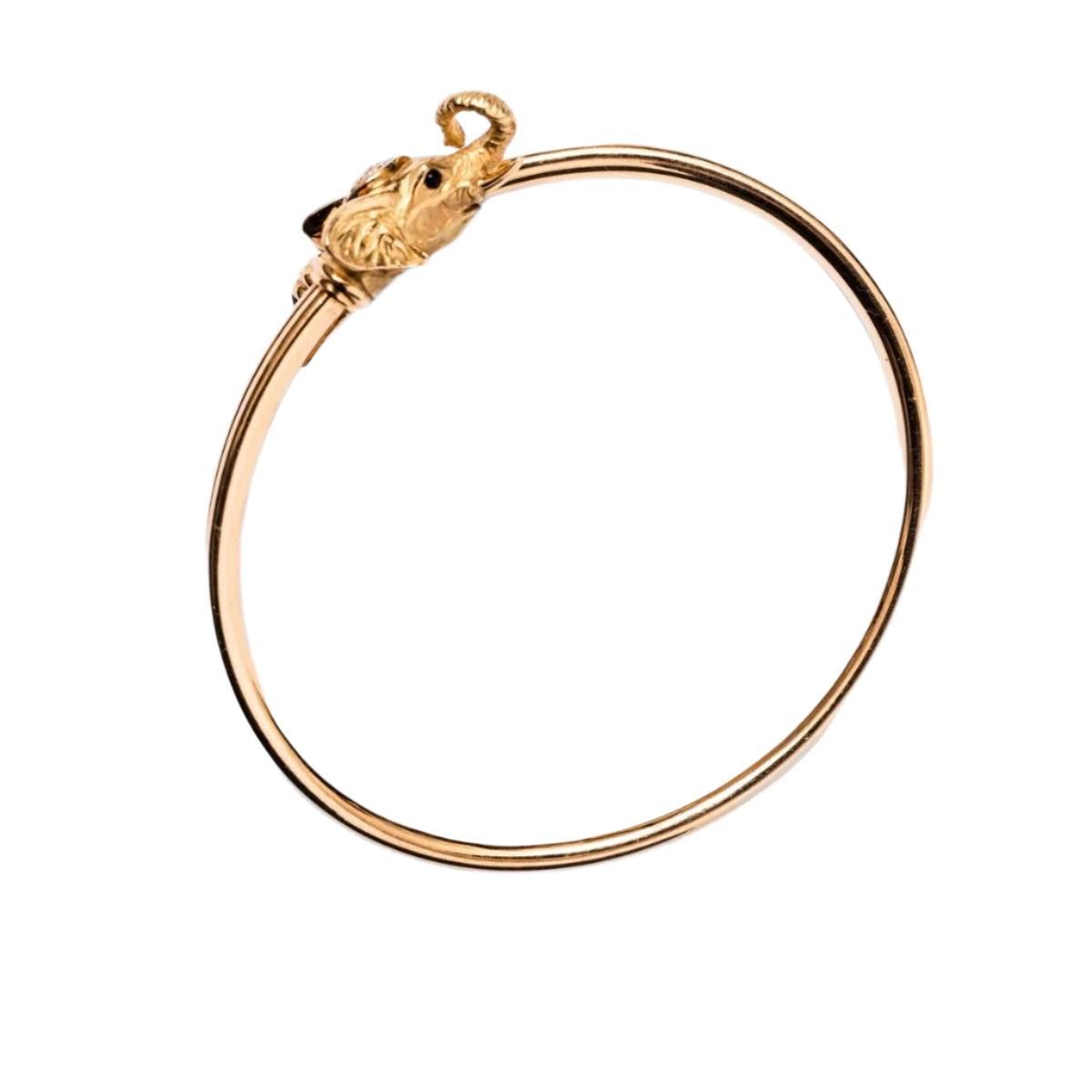 Bracelet JEAN ET PIERRE BELLIN Éléphant double jonc ouvert en or jaune, saphir, onyx et diamants - Castafiore