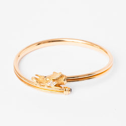 Bracelet JEAN ET PIERRE BELLIN Éléphant double jonc ouvert en or jaune, saphir, onyx et diamants - Castafiore