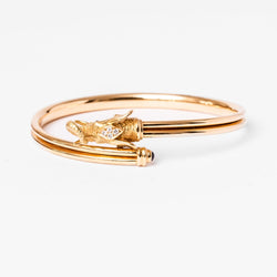 Bracelet JEAN ET PIERRE BELLIN Éléphant double jonc ouvert en or jaune, saphir, onyx et diamants - Castafiore