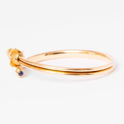 Bracelet JEAN ET PIERRE BELLIN Éléphant double jonc ouvert en or jaune, saphir, onyx et diamants - Castafiore