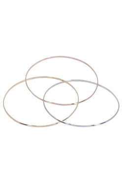 Bracelet jonc 3 anneaux en or jaune, or blanc et or rose - Castafiore