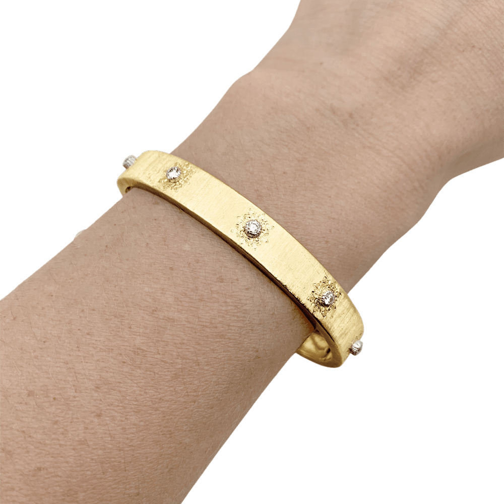 Bracelet Buccellati "Macri Classica", two gold tones and diamonds.