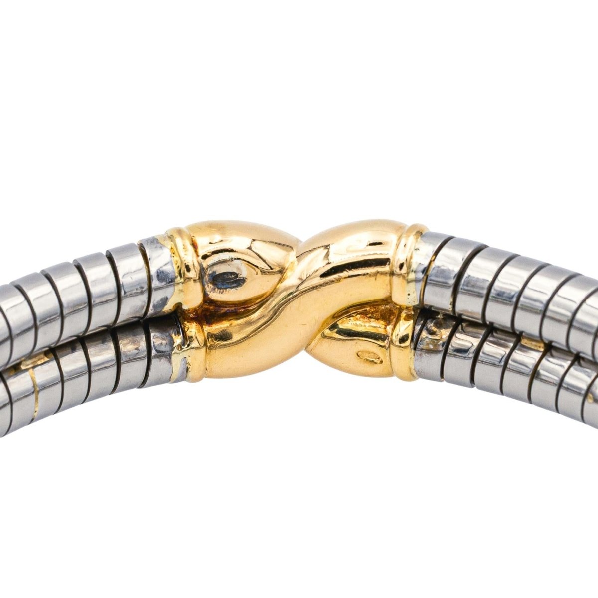 Bracelet Jonc BULGARI en or jaune et acier - Castafiore