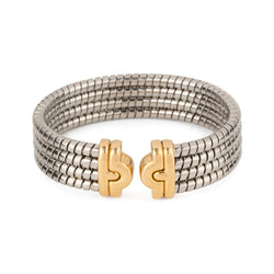 Bracelet Jonc BULGARI "Parentesi" en or jaune et acier - Castafiore