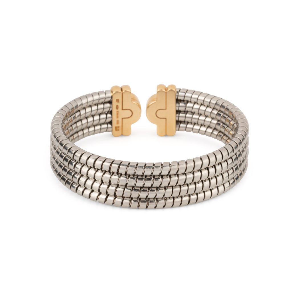 Bracelet Jonc BULGARI "Parentesi" en or jaune et acier - Castafiore