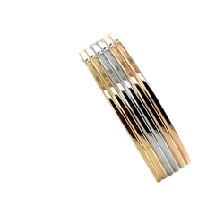 Bracelet Jonc CARTIER "Double C" en or jaune, or blanc, or rose et diamants - Castafiore