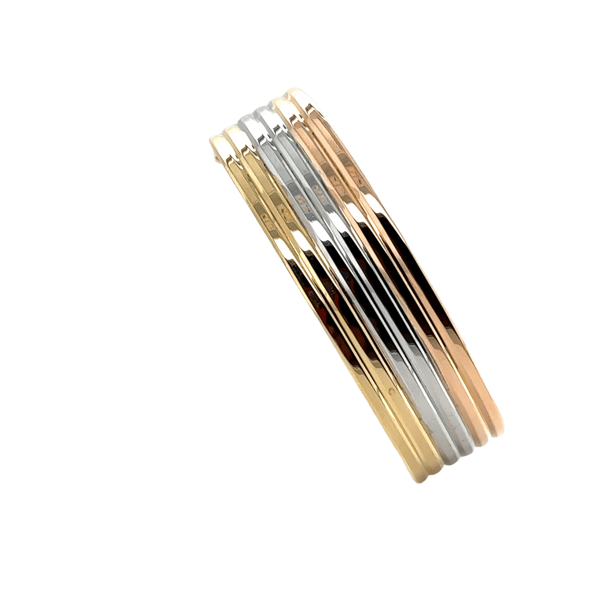 Bracelet Jonc CARTIER "Double C" en or jaune, or blanc, or rose et diamants - Castafiore