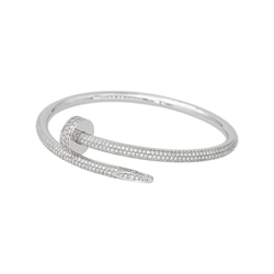 Bracelet Jonc CARTIER "Juste Un Clou" en or blanc et diamants - Castafiore