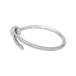 Bracelet Jonc CARTIER "Juste Un Clou" en or blanc et diamants - Castafiore