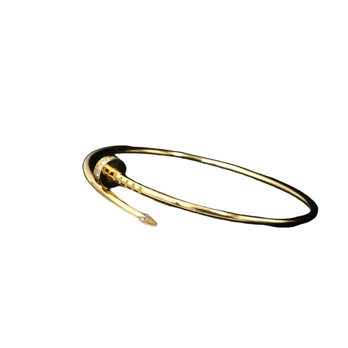 Bracelet CARTIER "Juste un Clou" wedding band in yellow gold and diamonds - Castafiore