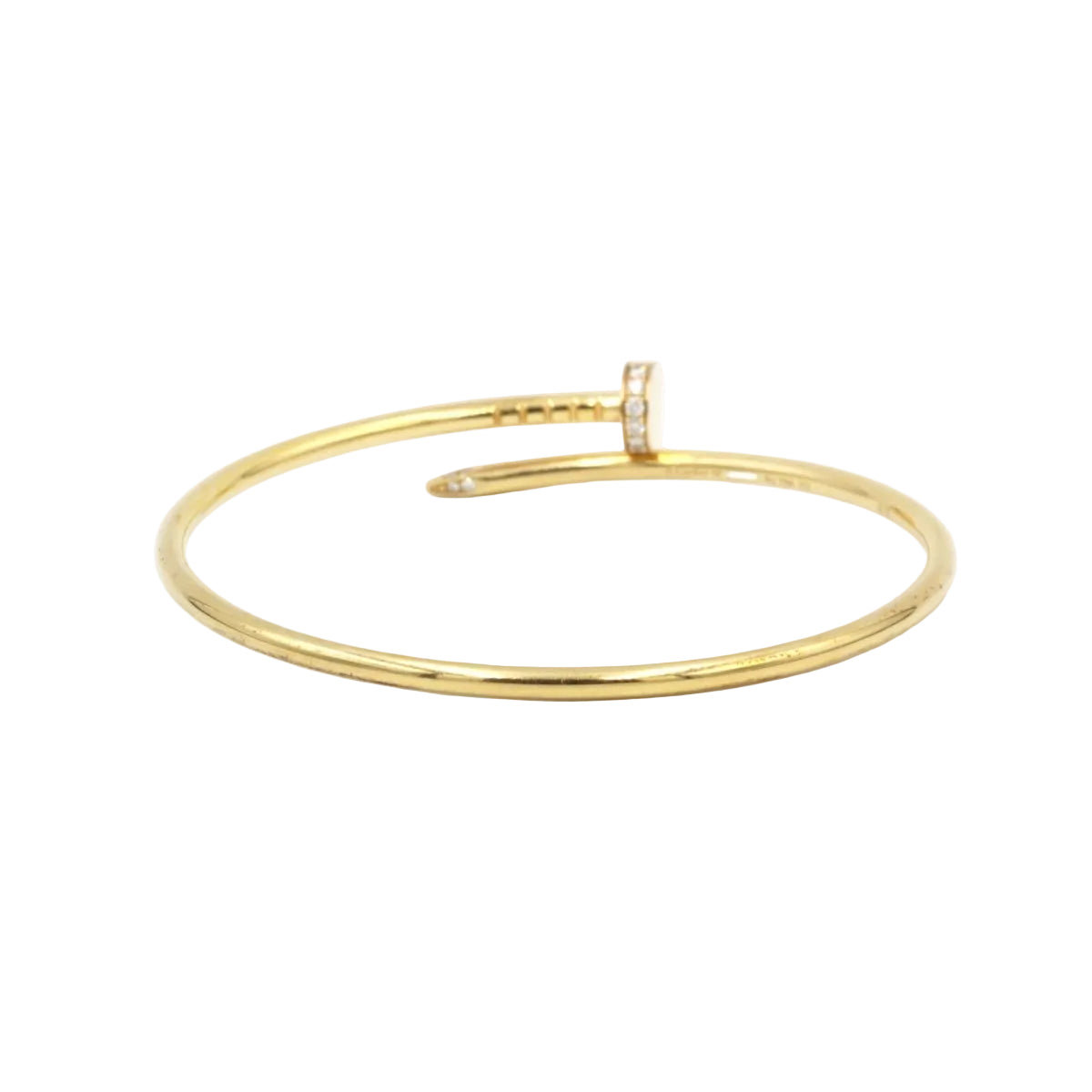 Bracelet CARTIER "Juste un Clou" wedding band in yellow gold and diamonds - Castafiore