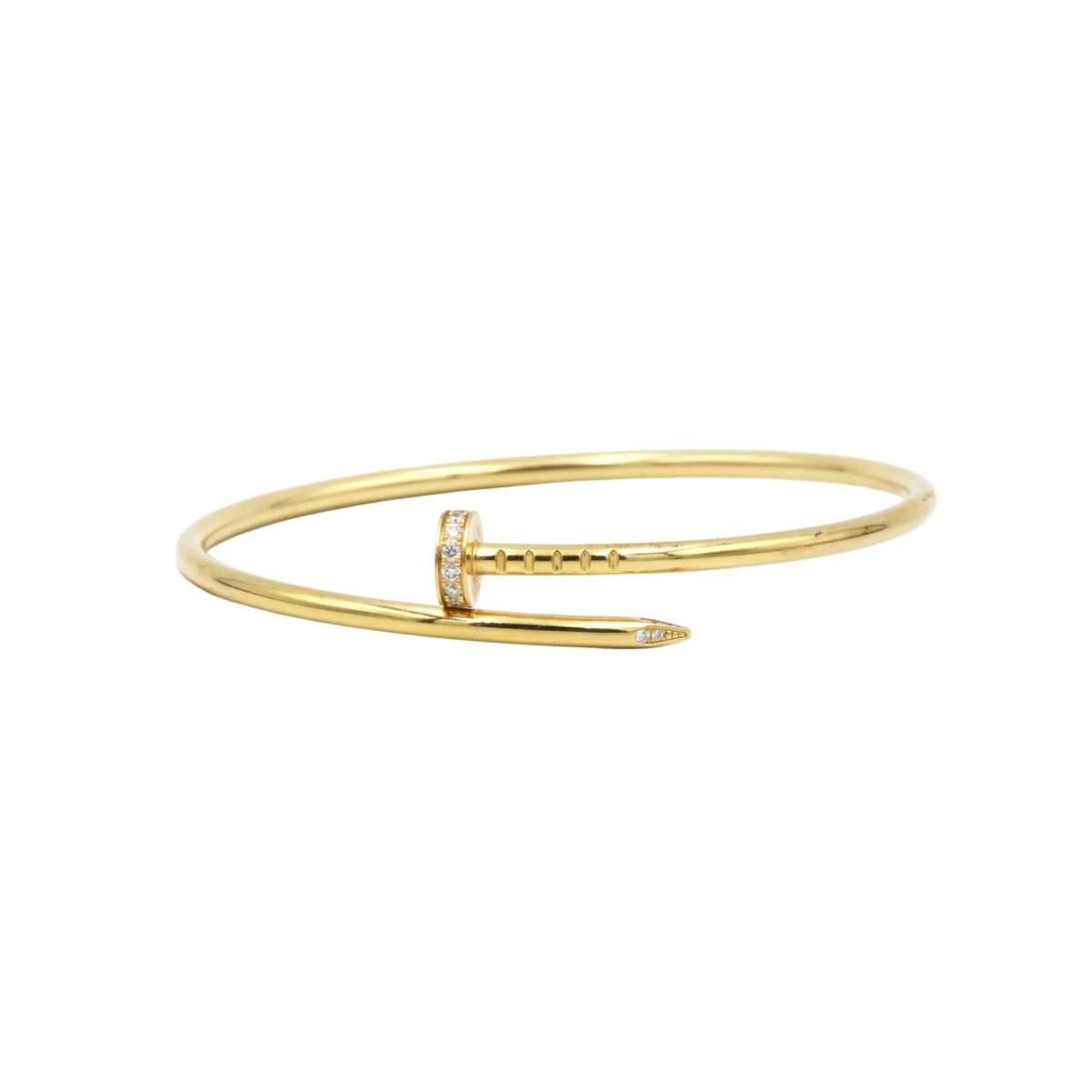 Bracelet CARTIER "Juste un Clou" wedding band in yellow gold and diamonds - Castafiore