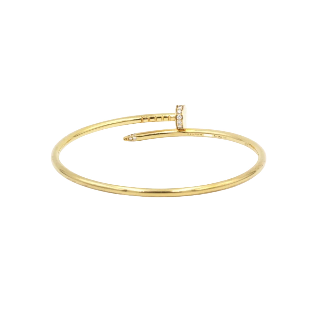 Bracelet CARTIER "Juste un Clou" wedding band in yellow gold and diamonds - Castafiore