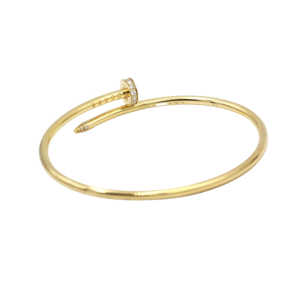 Bracelet CARTIER "Juste un Clou" wedding band in yellow gold and diamonds - Castafiore