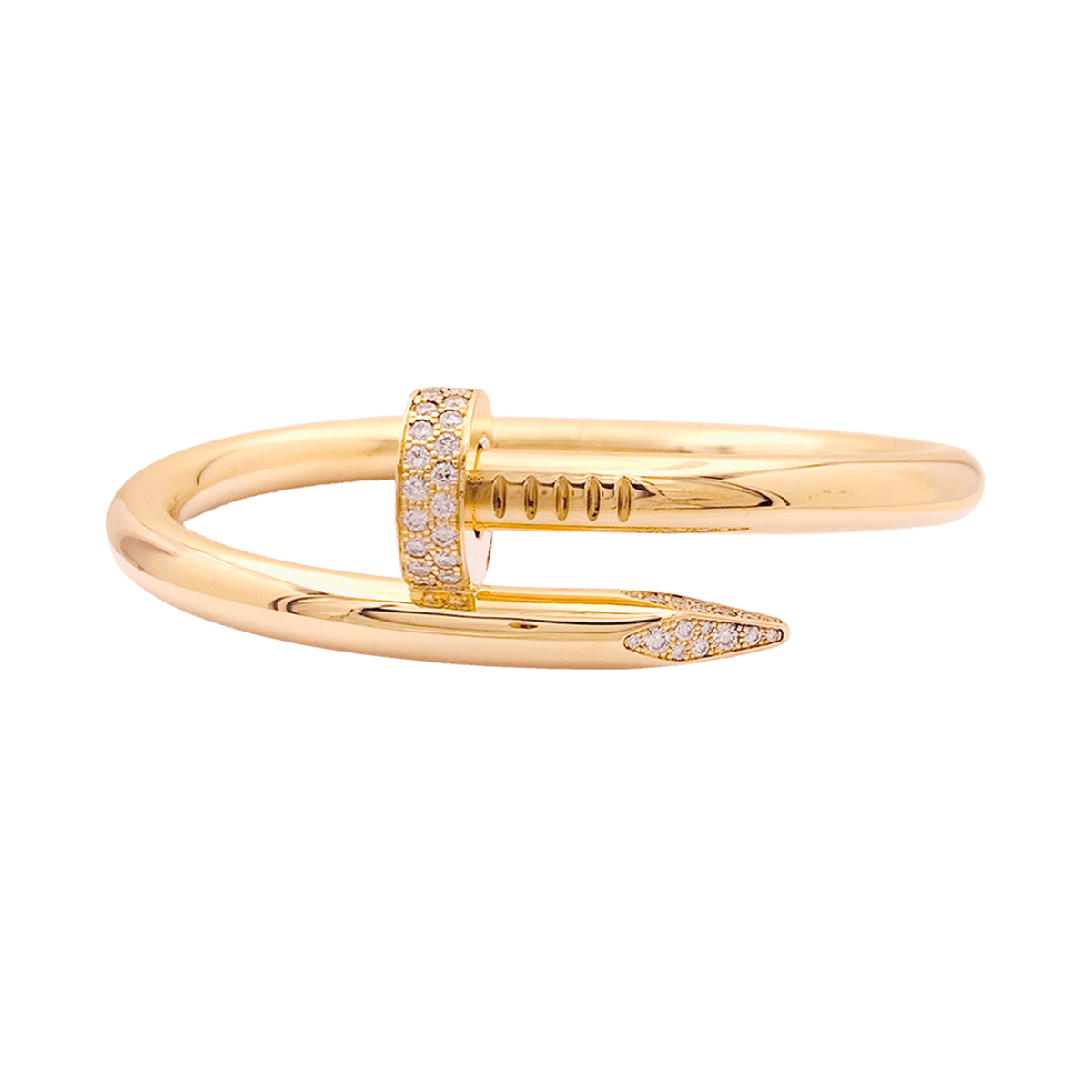 Bracelet Jonc CARTIER "Juste un Clou" en or jaune et diamants - Castafiore