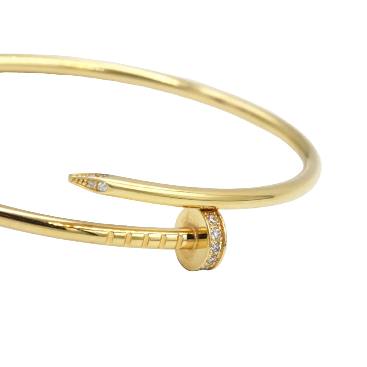Bracelet CARTIER "Juste un Clou" wedding band in yellow gold and diamonds - Castafiore