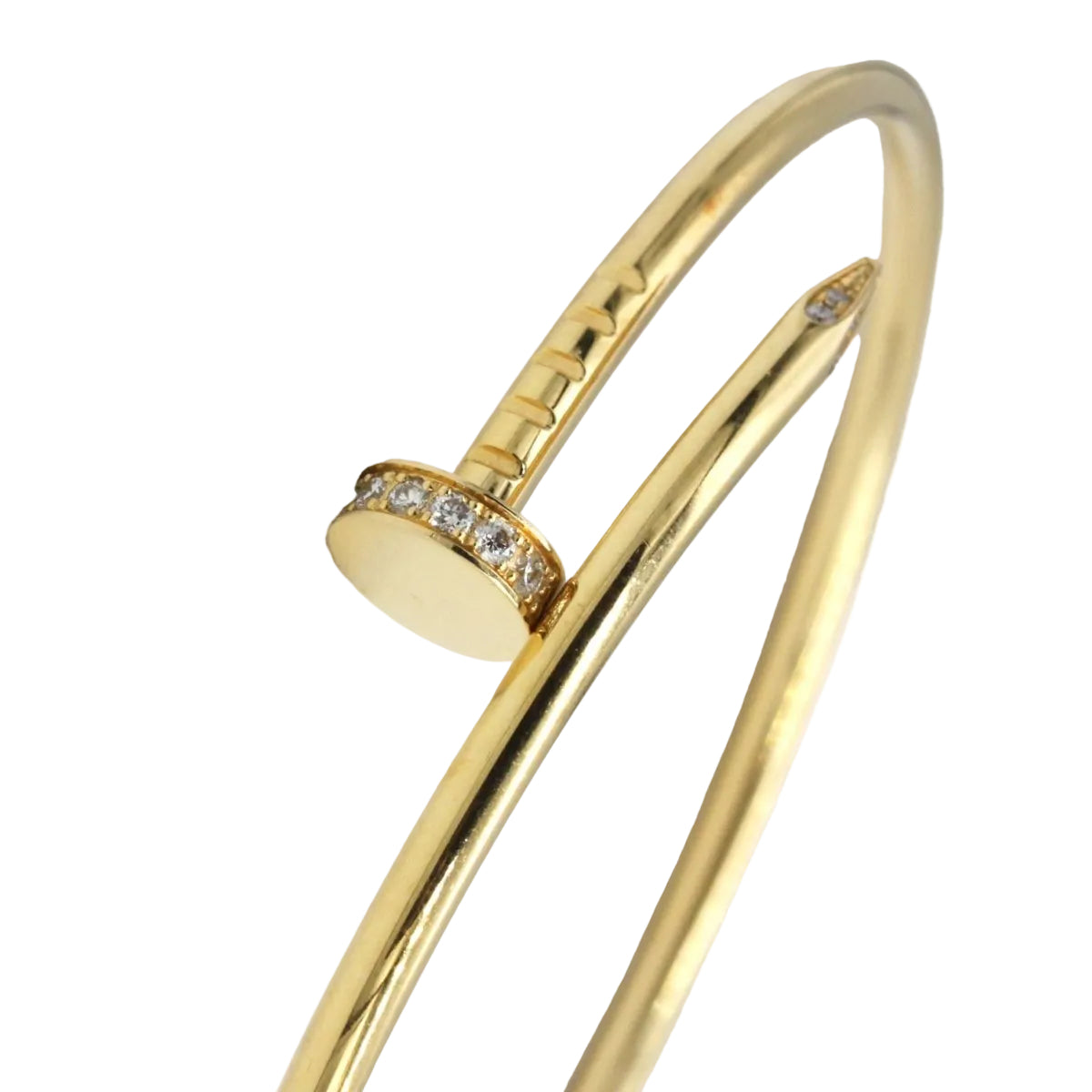 Bracelet CARTIER "Juste un Clou" wedding band in yellow gold and diamonds - Castafiore