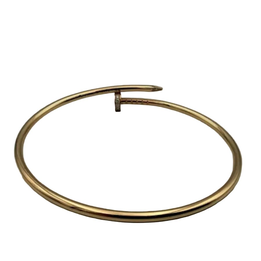 Bracelet Jonc CARTIER "Juste un clou" PM en or rose et diamants - Castafiore