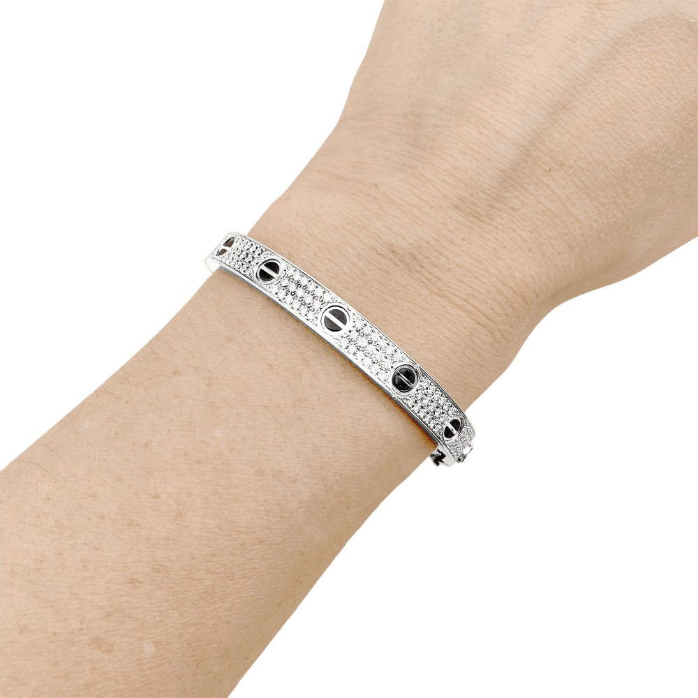 Bracelet Cartier, "Love", white gold and diamonds.