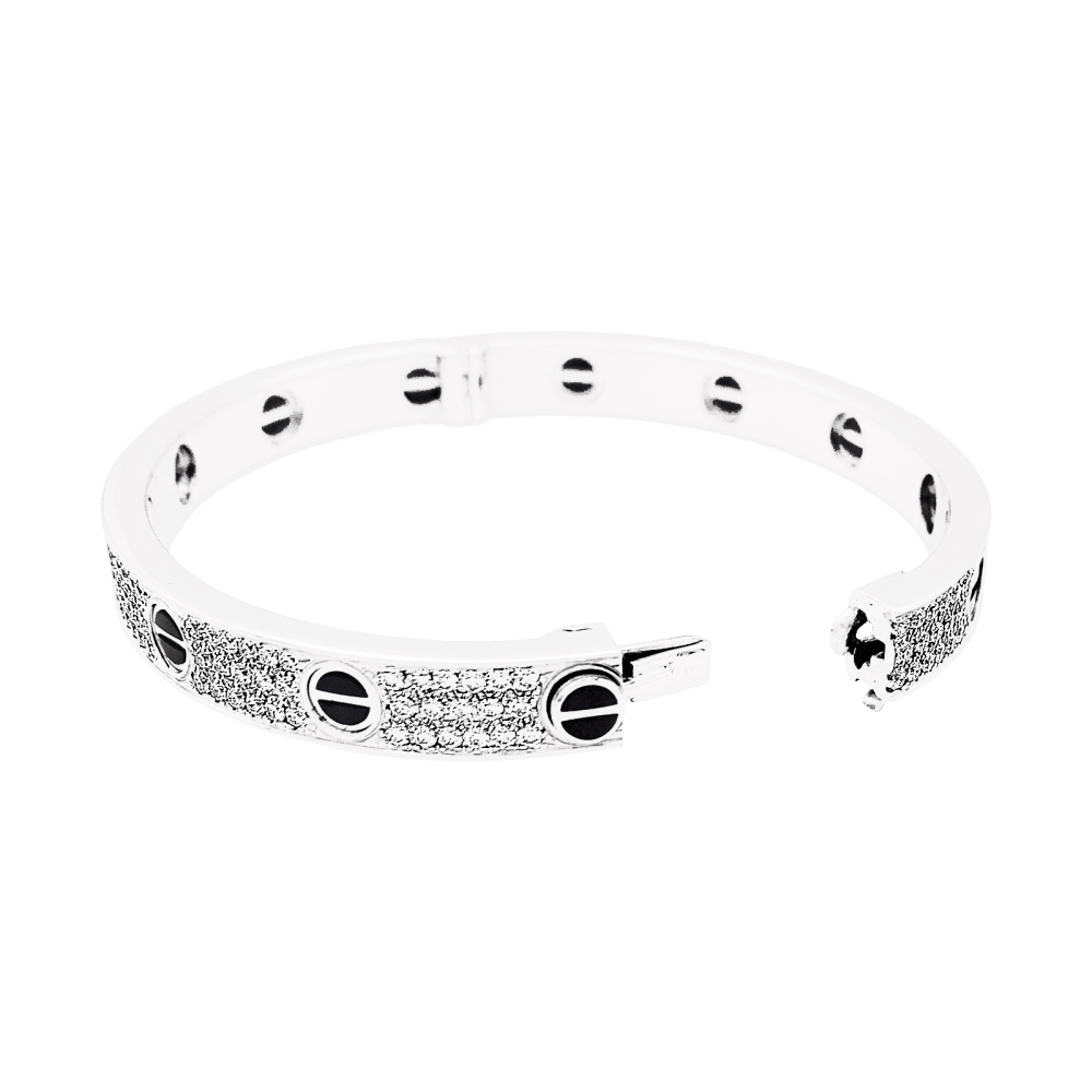 Bracelet Cartier, "Love", white gold and diamonds.