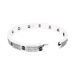 Bracelet Cartier, "Love", white gold and diamonds.