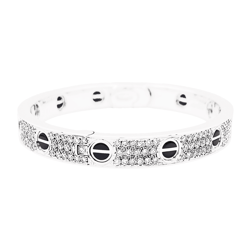 Bracelet Cartier, "Love", white gold and diamonds.