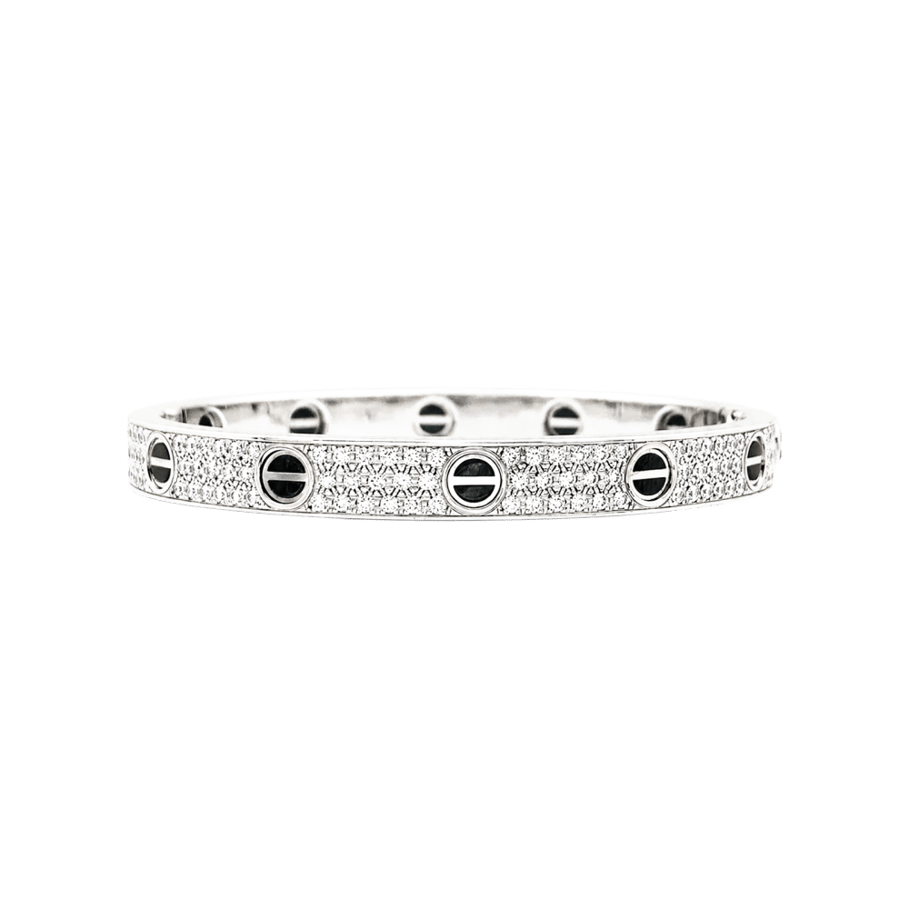 Bracelet Cartier, "Love", white gold, diamonds and ceramic.