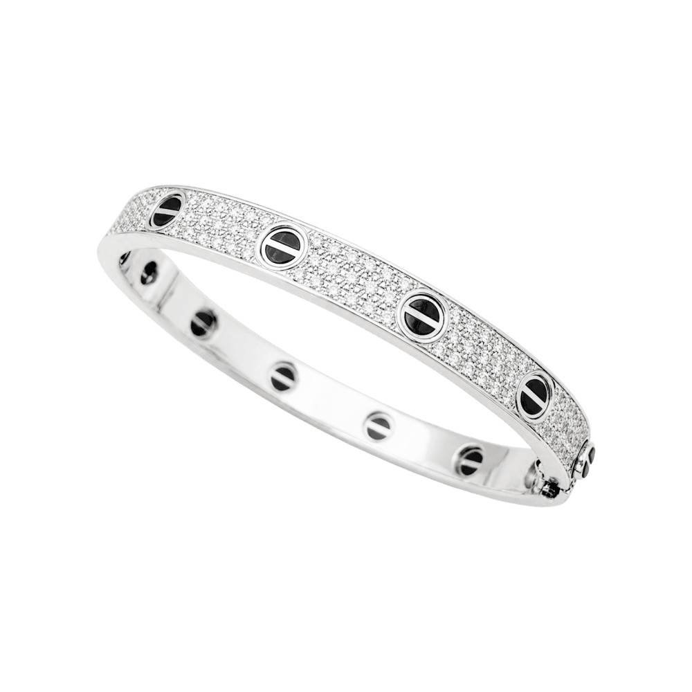 Bracelet Cartier, "Love", white gold, diamonds and ceramic.
