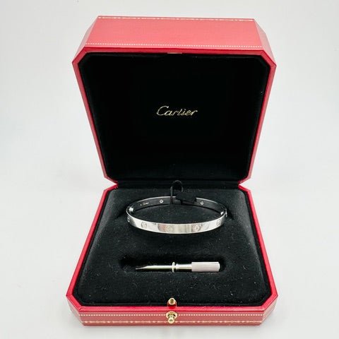 Bracelet Jonc CARTIER "Love" en or blanc et diamants - Castafiore