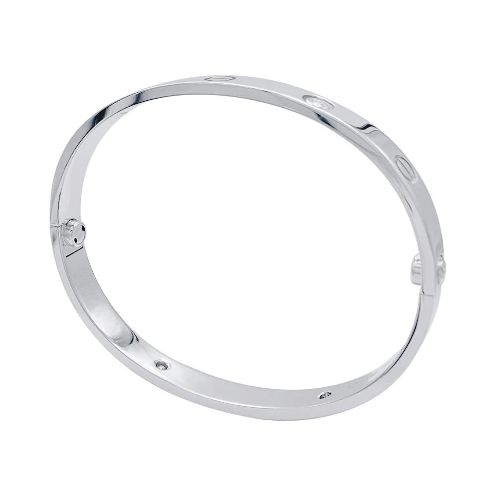 Bracelet Jonc CARTIER "Love" en or blanc et diamants - Castafiore