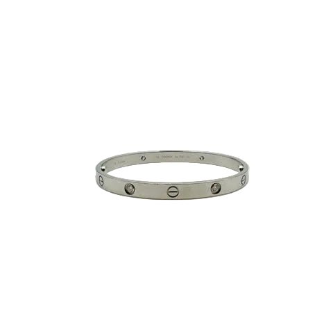 Bracelet Jonc CARTIER "Love" en or blanc et diamants - Castafiore