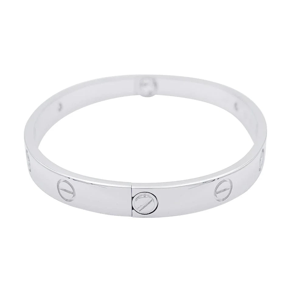 Bracelet Jonc CARTIER "Love" en or blanc et diamants - Castafiore