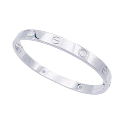 Bracelet Jonc CARTIER "Love" en or blanc et diamants - Castafiore