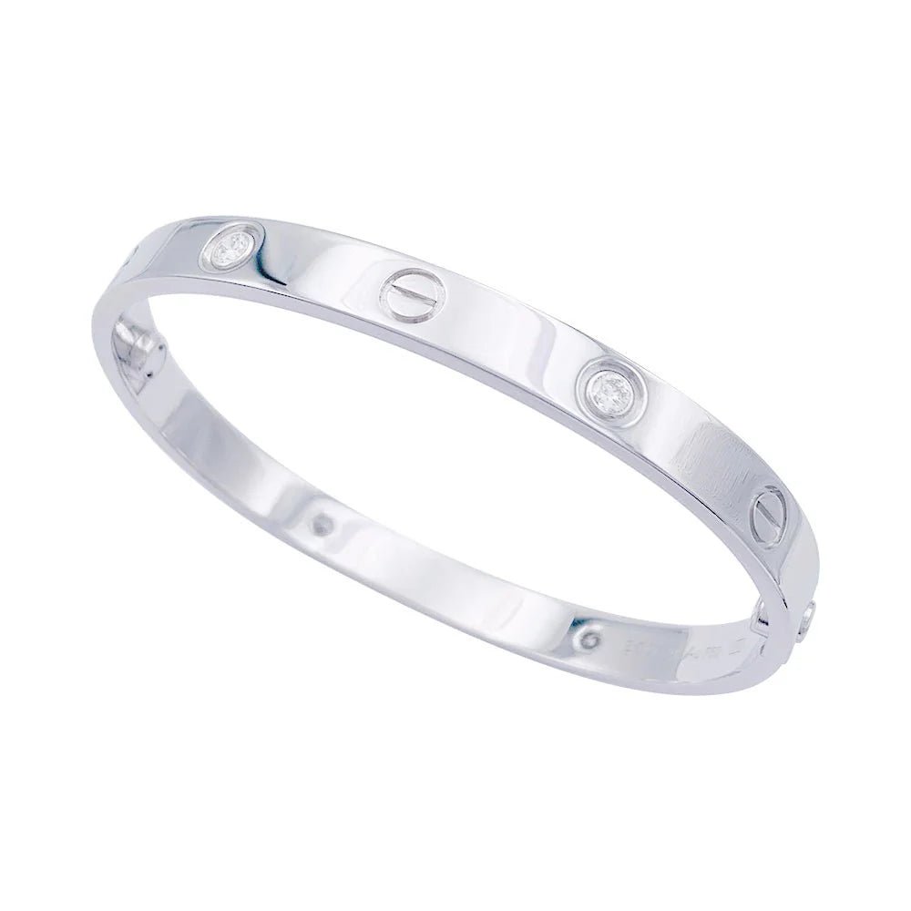 Bracelet Jonc CARTIER "Love" en or blanc et diamants - Castafiore