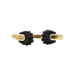 Bracelet Jonc CARTIER par ALDO CIPULLO en or jaune et onyx - Castafiore
