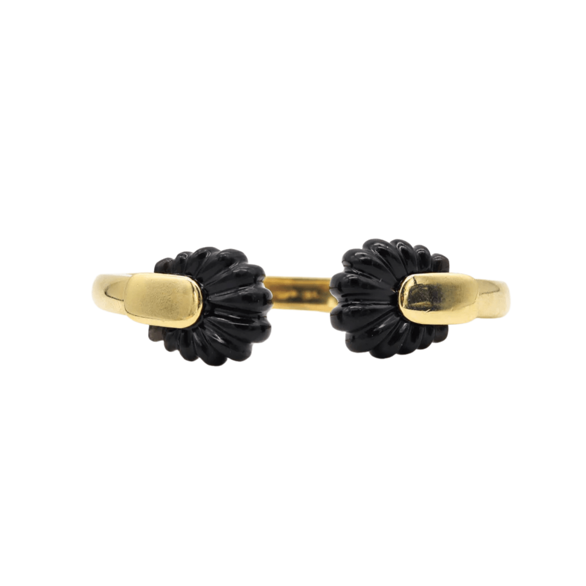 Bracelet Jonc CARTIER par ALDO CIPULLO en or jaune et onyx - Castafiore