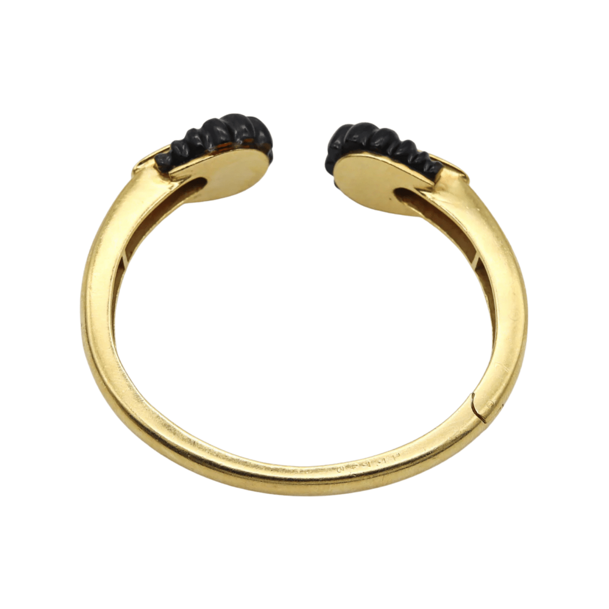 Bracelet Jonc CARTIER par ALDO CIPULLO en or jaune et onyx - Castafiore
