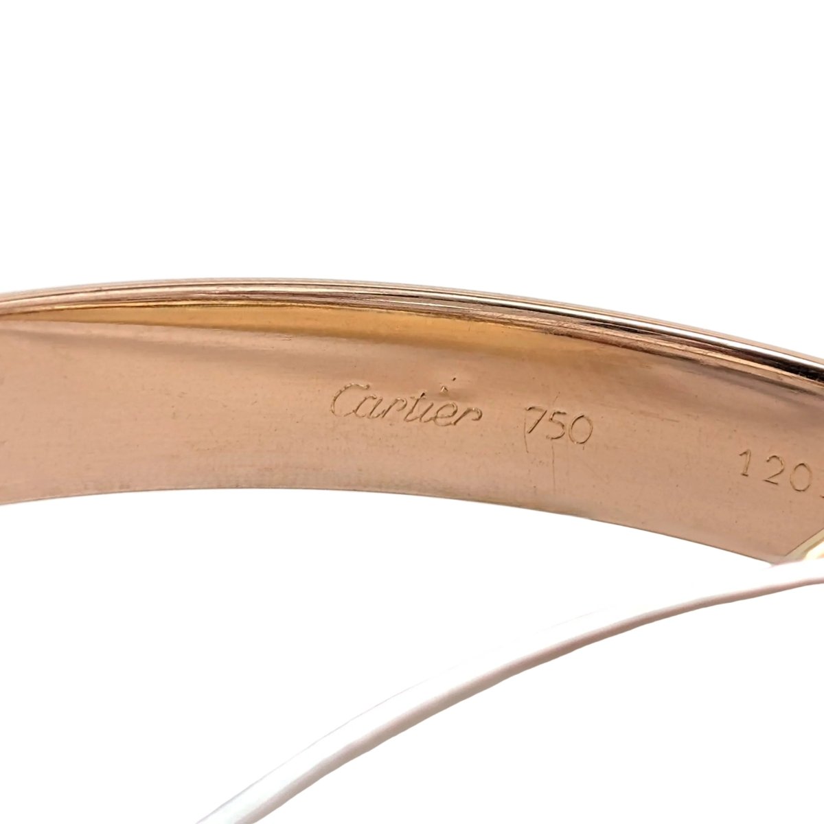 Bracelet Jonc CARTIER "Trinity" en or blanc, or jaune et or rose - Castafiore