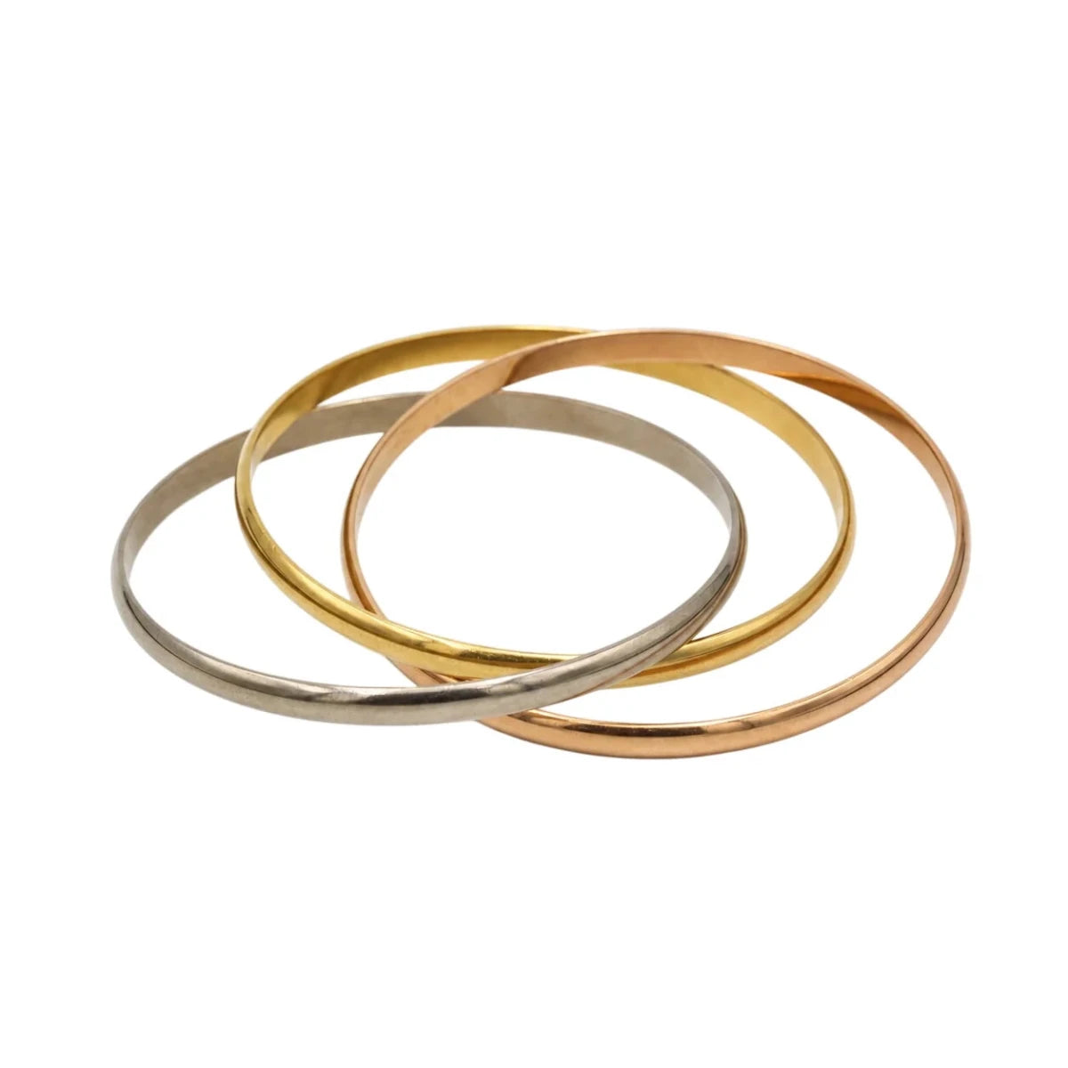 Bracelet Jonc CARTIER "Trinity" MM en or blanc, or jaune et or rose - Castafiore