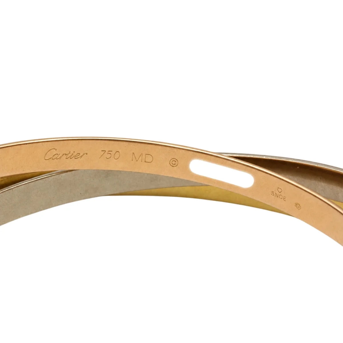 Bracelet Jonc CARTIER "Trinity" MM en or blanc, or jaune et or rose - Castafiore