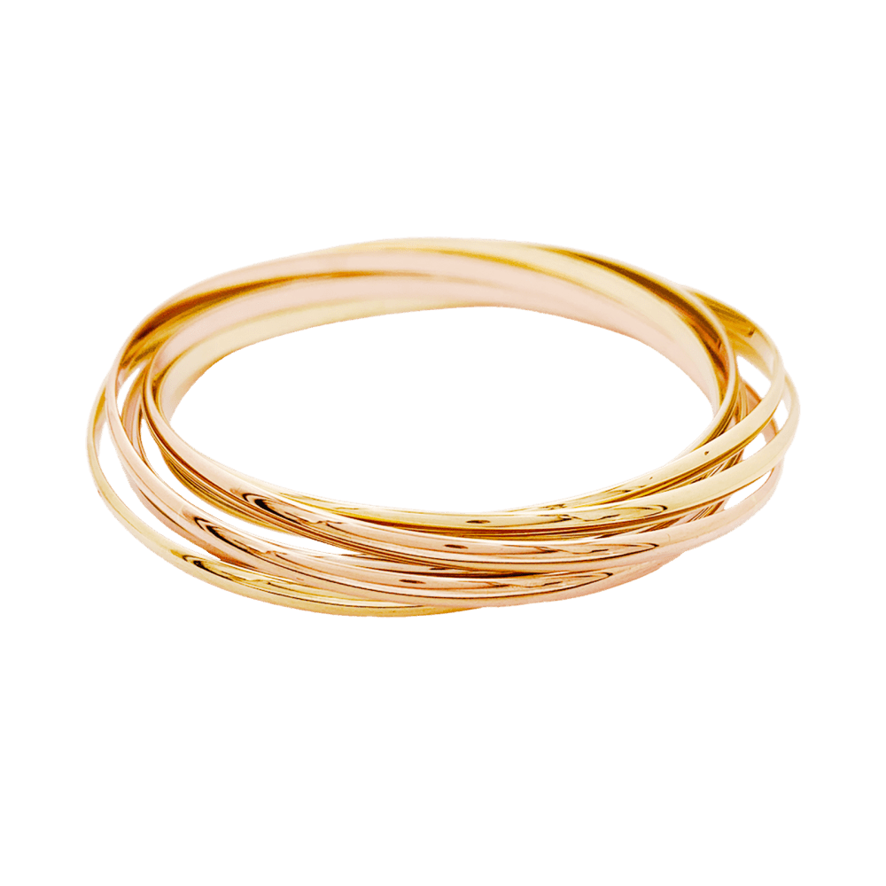 Bracelet Jonc CARTIER "Trinity Semainier" en or jaune, or blanc et or rose - Castafiore