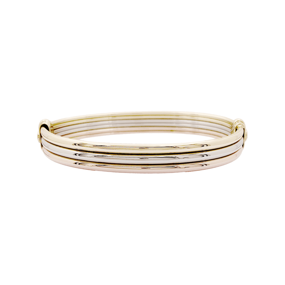 Bracelet Jonc CARTIER "Vétéran" en or jaune, or blanc et or rose - Castafiore