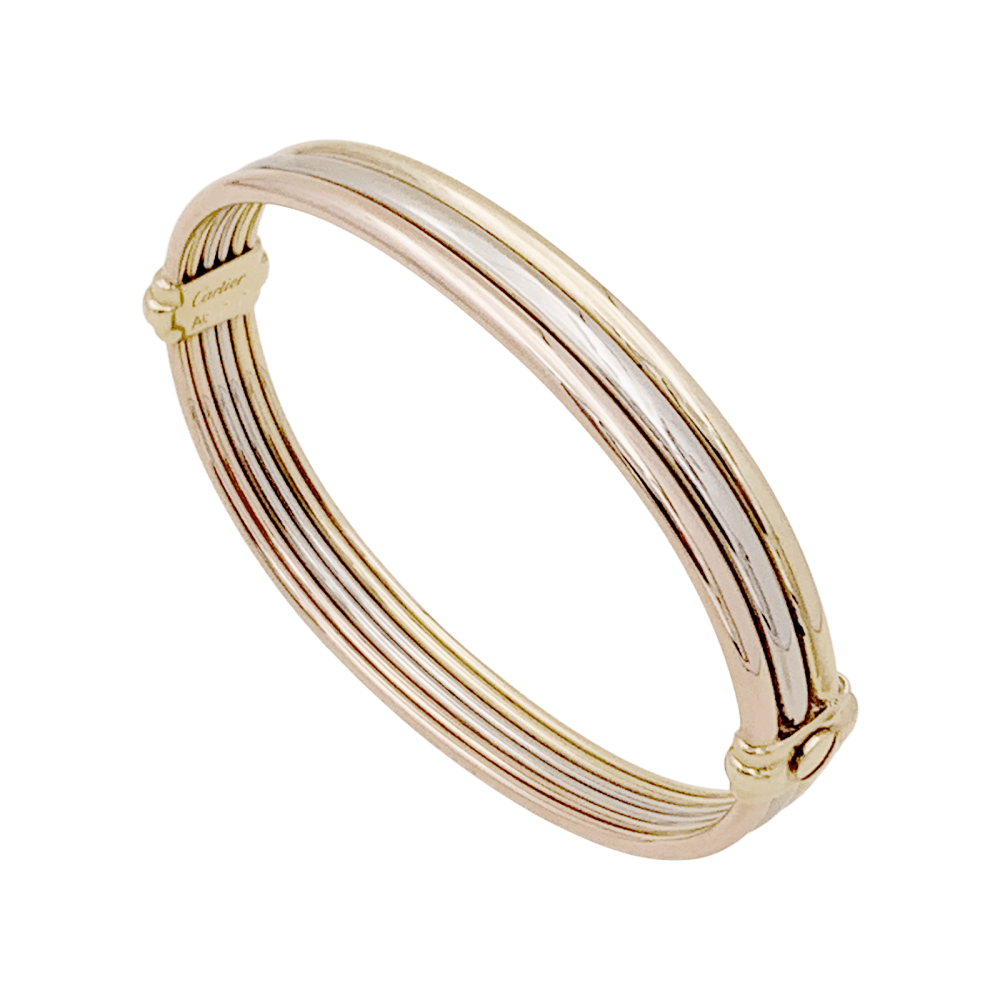 Bracelet Jonc CARTIER "Vétéran" en or jaune, or blanc et or rose - Castafiore